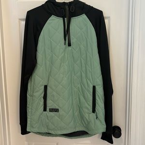 Quilted lightweight pullover ski jacket